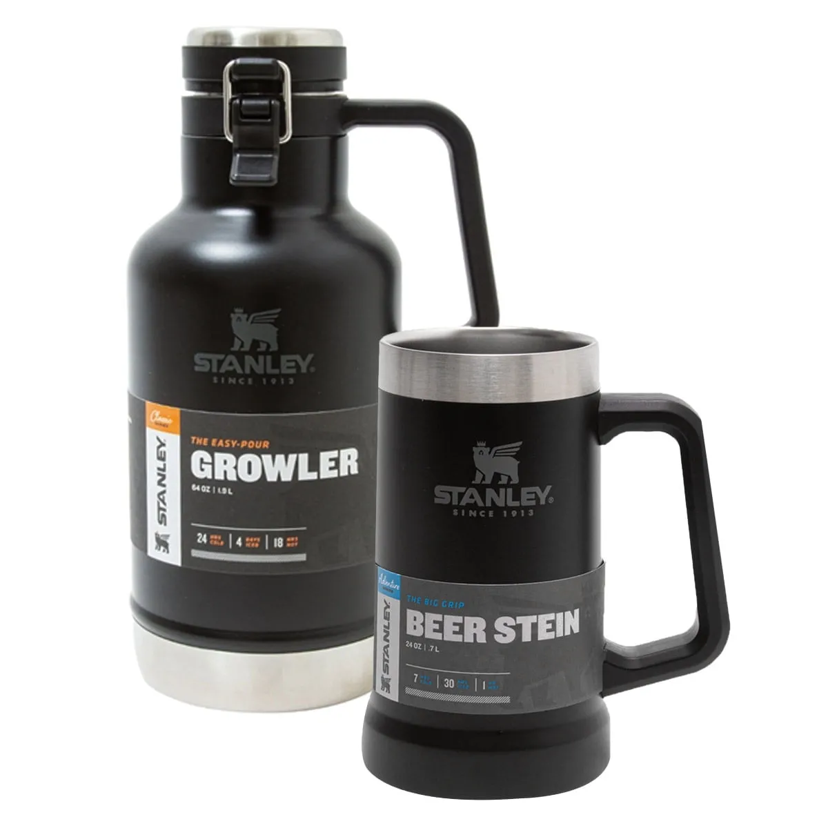 Garrafa Térmica Classic Vaccum Growler Preta 1,9L + Caneca 709ml Preta - Stanley