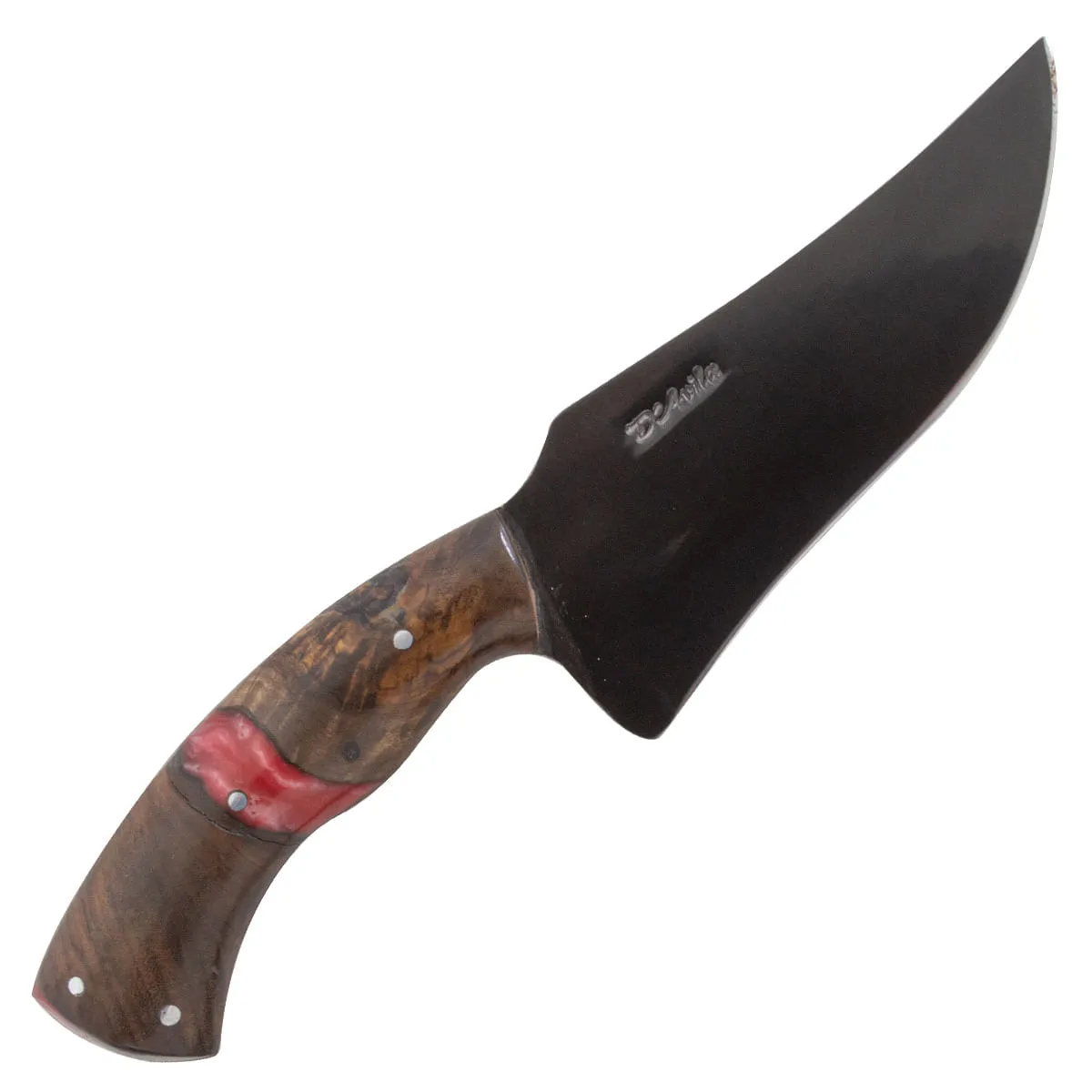 Faca Coreadeira Laminada 6" Aço Carbono 5160 Lâmina Lisa e Cabo Hibrido Madeira - D'Ávila