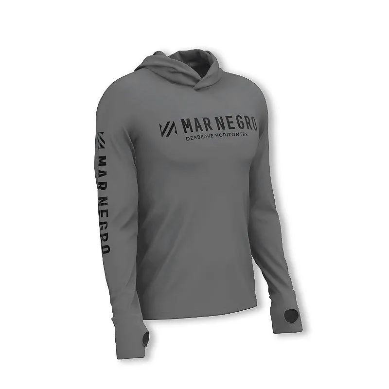 Camiseta Masculina X Protection Manga Longa Chumbo - Mar Negro