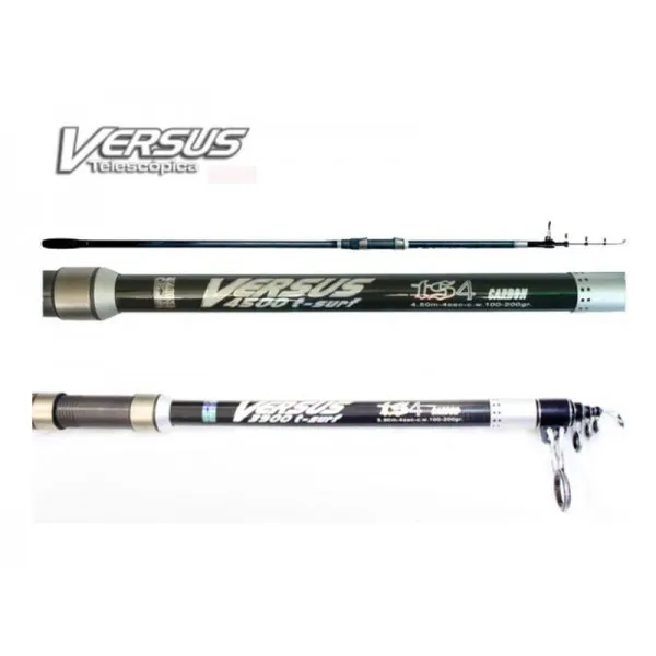 Vara molinete Marine Sports Versus T Surf 4500 (4,50 m) 100% Carbono - Pesca de Praia - Top de linha!