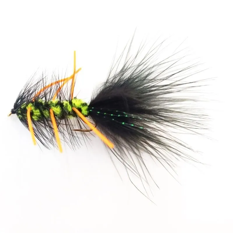 Isca de Fly Woolly Bugger #6 Chart/Black Rubber