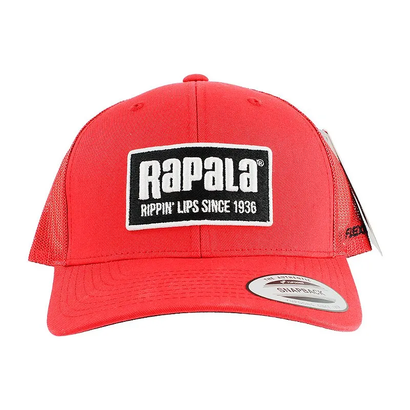 Boné Telado Branco Aba Vermelho Fundo Preto - Rapala
