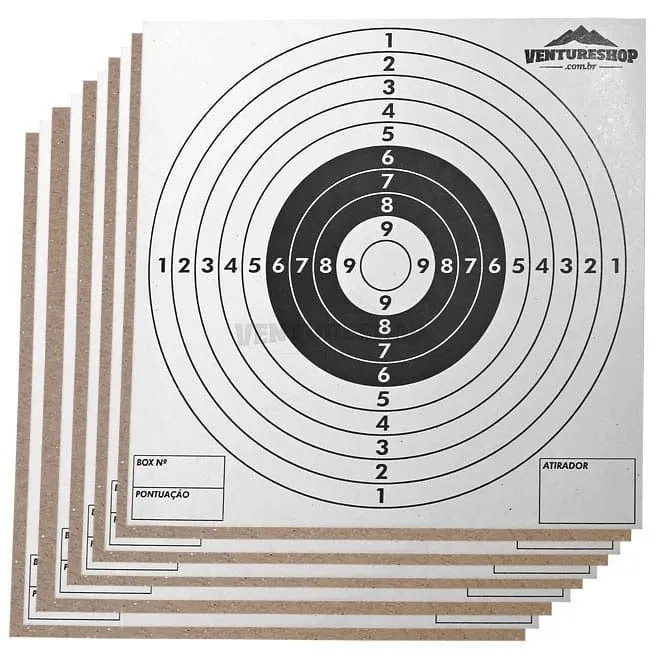 10 Alvos para tiro com arma, pistola, espingarda e carabina de pressão
