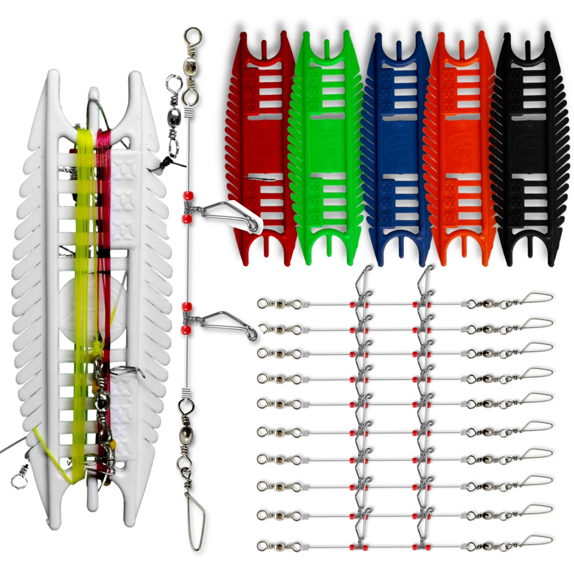 Kit 10 Chicotes com 5 Porta Chicotes Espinha de Peixe Asplast