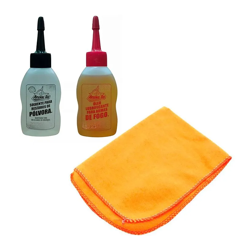 Kit Óleo Lubrificante 40ml + Solvente 40ml Para Limpeza Arma De Fogo - Arsenal Rio