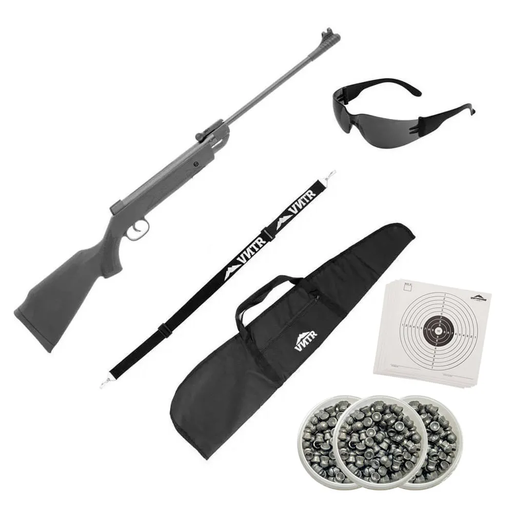 Carabina de Pressão Shadow Black 5.5mm - Fixxar + 3 chumbinhos + 10 alvos + Capa + Oculos + Bandoleira