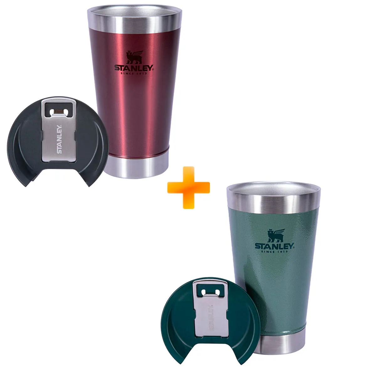 2 Copos Térmicos de Cerveja Hammertone Crimson Classic Verde e Vermelho 473ml - Stanley