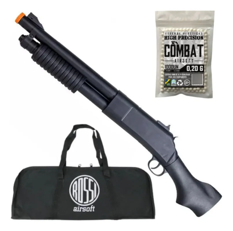 Combo Shotgun Airsoft Spring Pump Short 6mm Vigor - Rossi