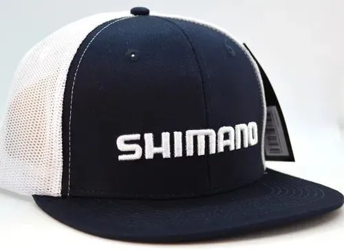 BONE SHIMANO AZUL/BRANCO LOGO BRANCO TELA