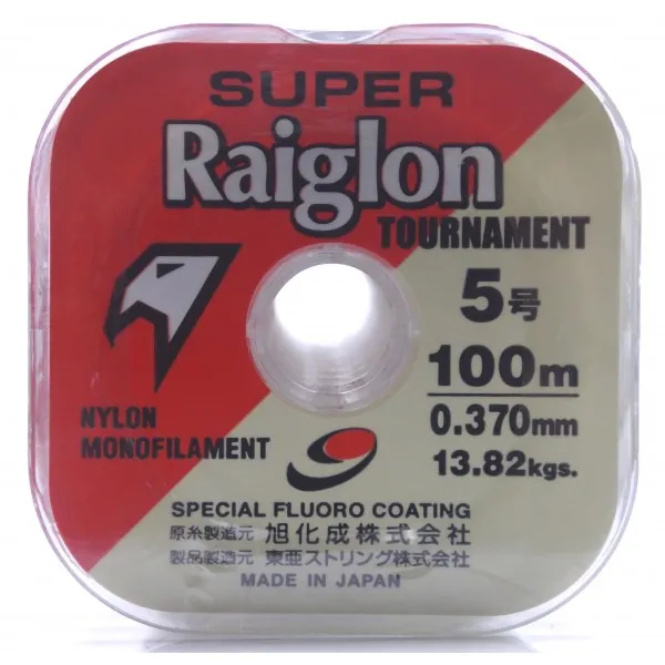 Linha monofilamento Super Raiglon - 0,37 mm - 30 Lbs - carretéis interligados c/ 100 metros cada