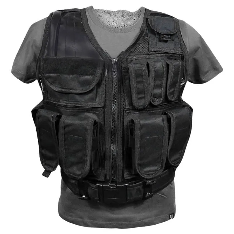 Colete Tático Com Bolsos Tamanho Único Preto - Taitus