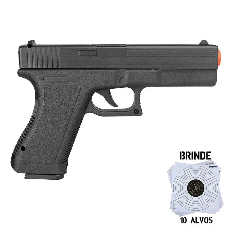 Pistola Airsoft Spring Glock GK-V307 – Vigor + Alvos Brinde