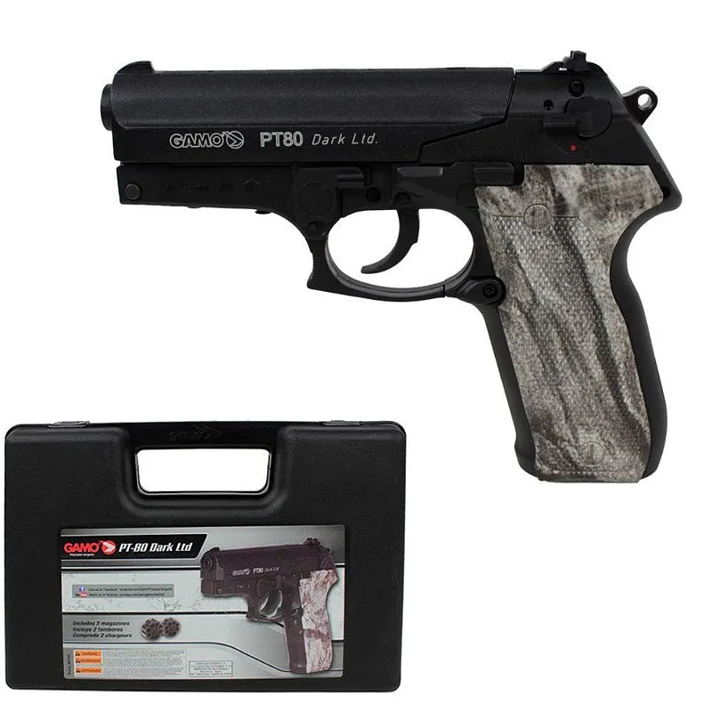 Pistola De Pressão Co2 PT-80 Dark 4.5mm + Case - Gamo