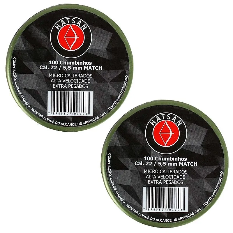 2x Chumbinhos Match 5.5mm 100un. - Hatsan