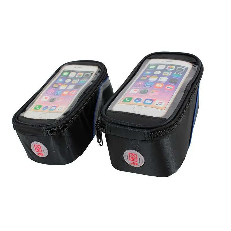Kit Bolsa De Selim Para Bicicleta + Bolsa De Quadro Celular WS-B05-2 - Jws