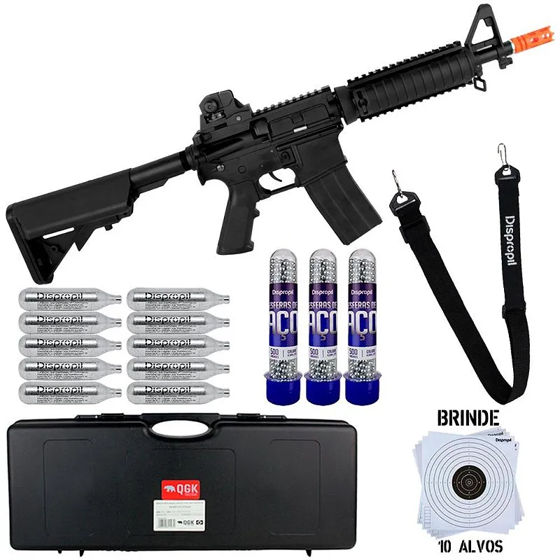 Rifle Co2 M4 4.5 + 10co2 + 3esf + bandoleira