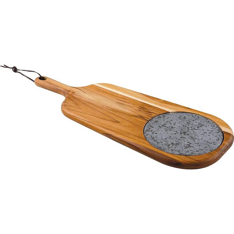 Tábua para Queijos Tramontina Provence em Teca com Cabo e Pedra 48x19 cm