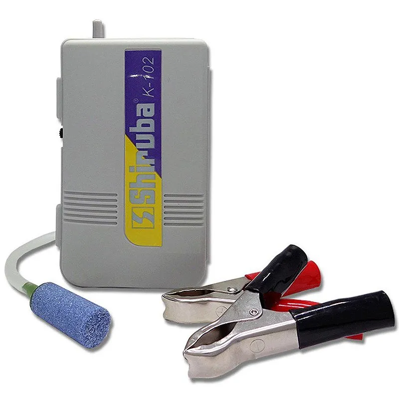 Aerador Para Aquário 12V K102  Adaptador Garra Jacaré - Shiruba