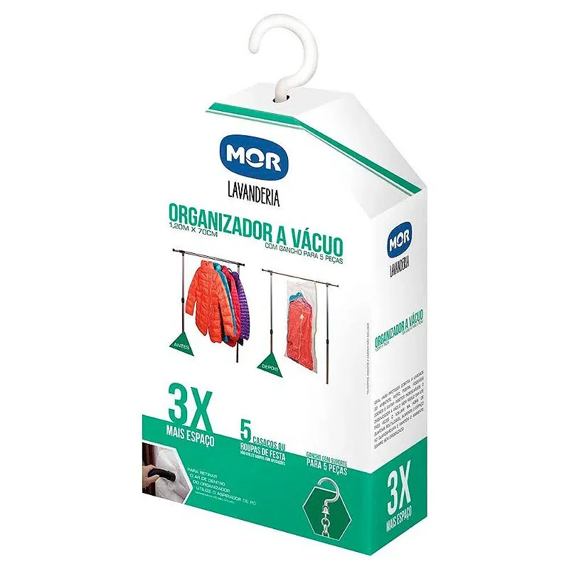 Organizador Vácuo Gancho 5 Peças 1,20m x 70cm - Mor