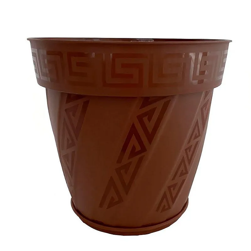 Vaso De Planta Marajó 16 Lts Marrom + Tampa - Antares