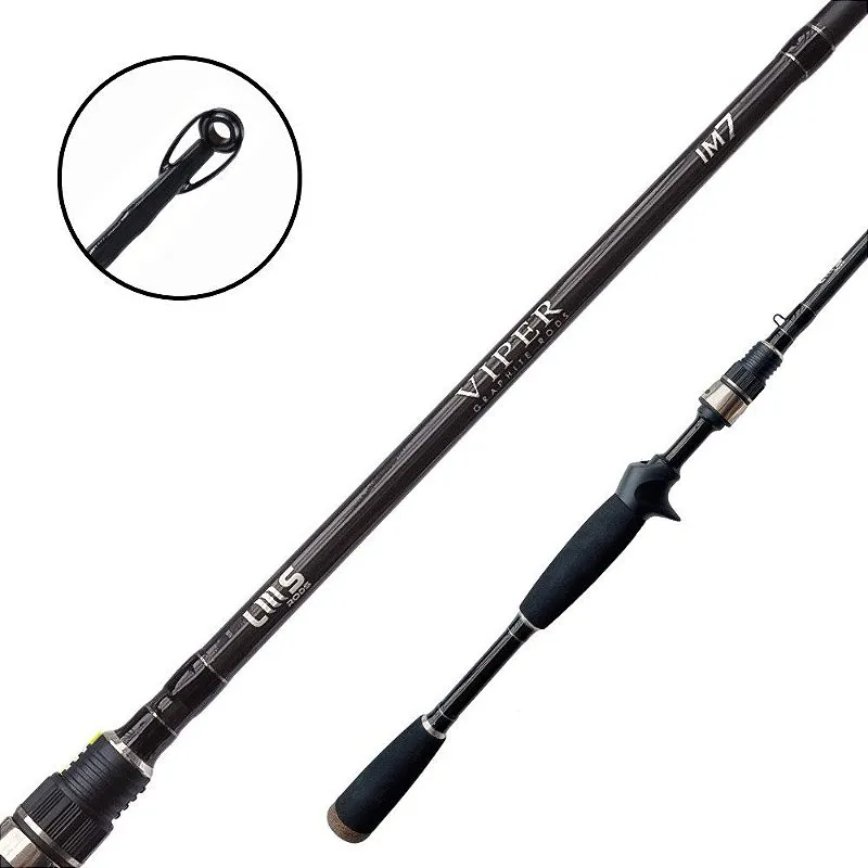 Vara Para Carretilha Viper Carbono IM7 Inteiriça 5'8'' 1,73m 6-17lb - Lms Rods