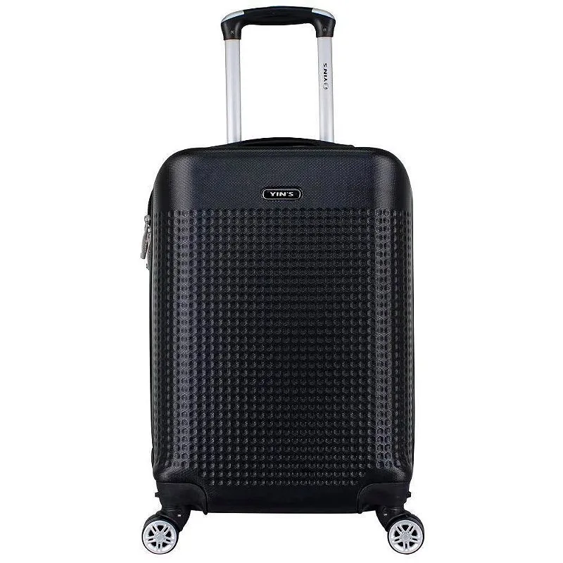 Mala De Viagem Em ABS 20 Preta Rodas Duplas 360° Cadeado Embutido Preto - Yins
