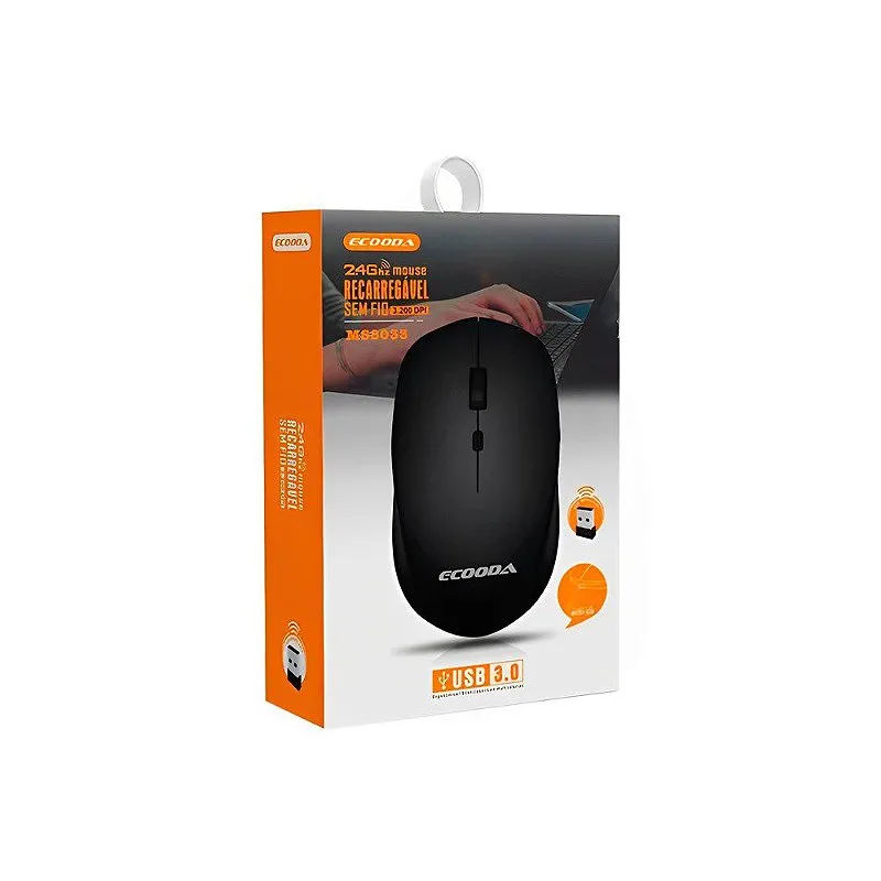 Mouse Sem Fio Recarregável USB 3.0 - Ecooda