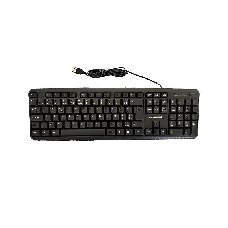 Teclado PC/USB Com Fio Botão Com Toque Macio - Ecooda