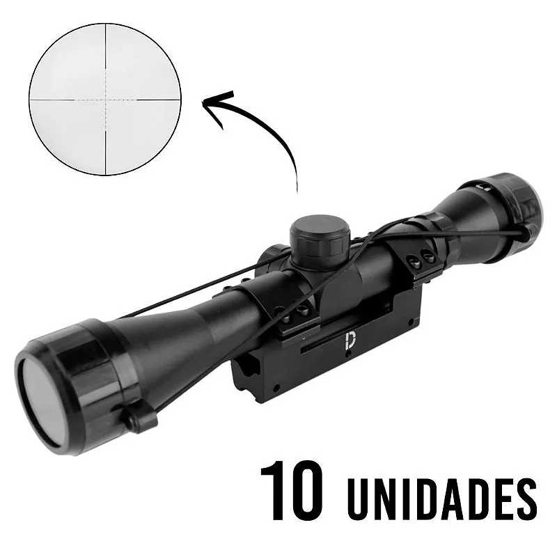 10x Luneta Para Carabina De Pressão 4x32 Long Mount Único 11mm - Dispropil