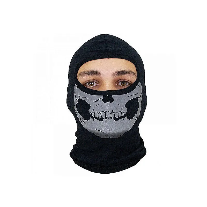 Balaclava Caveira Preta - Bravo Militar