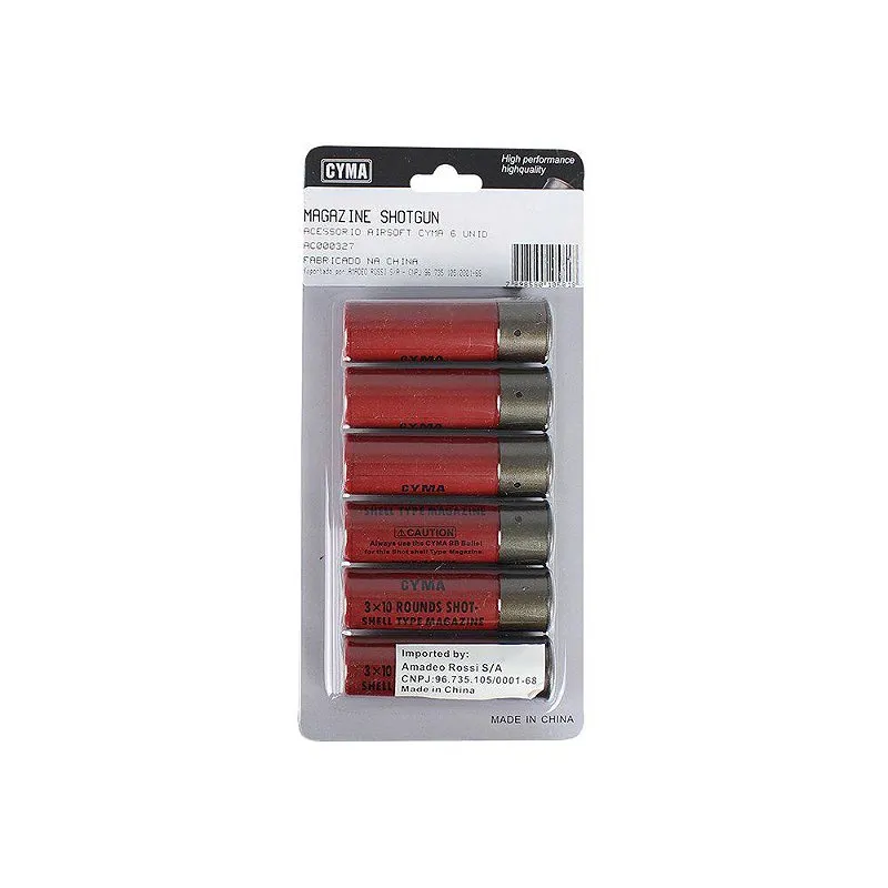 Kit 06 Cartuchos Magazine Airsoft Cyma para Shotgun