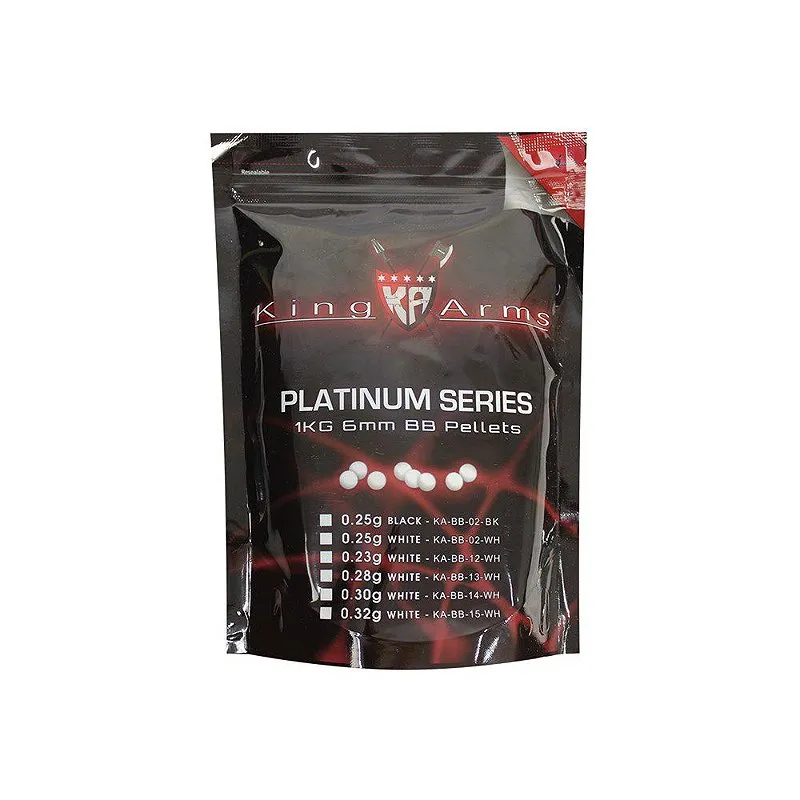 BBs Airsoft Munição Plástica King Arms Platinum Series 0.28g 3570un.