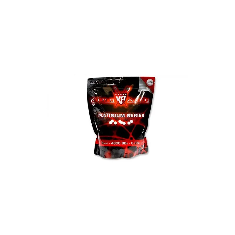 BBs Airsoft Munição Plástica King Arms Platinum Series 0.25g 4000un.