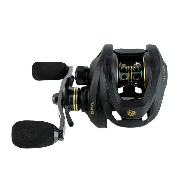 Carretilha Aquila DUO Carbon Body 9 + 1BB Rolamentos Preto / Dourado - Albatroz