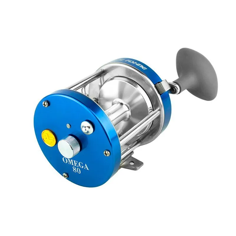 Carretilha Omega 80 Alumínio 2 + 1BB Rolamentos Azul - Albatroz