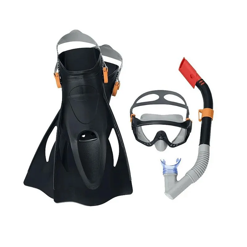 KIT SNORKEL + MASCARA  + PES DE PATO SPARK WAVE PRETO