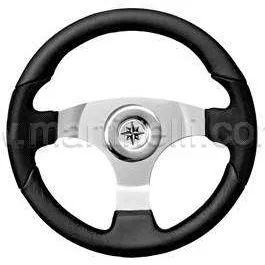 Volante esportivo preto em poliuretano reforçado inox