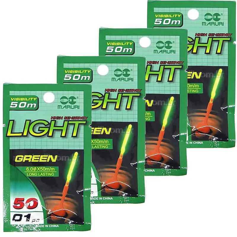 Luz Química Maruri 6.0 x 50mm kit c/ 4 und. pesca de Espada e Lula