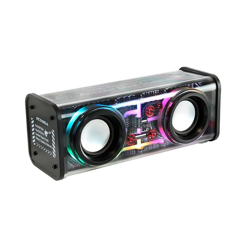 Caixa De Som Portátil BT654 Com LED - Ecooda