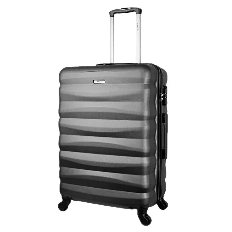 Mala Em ABS Cinza Rodas 360° Cadeado Embutido 24'' - Yins