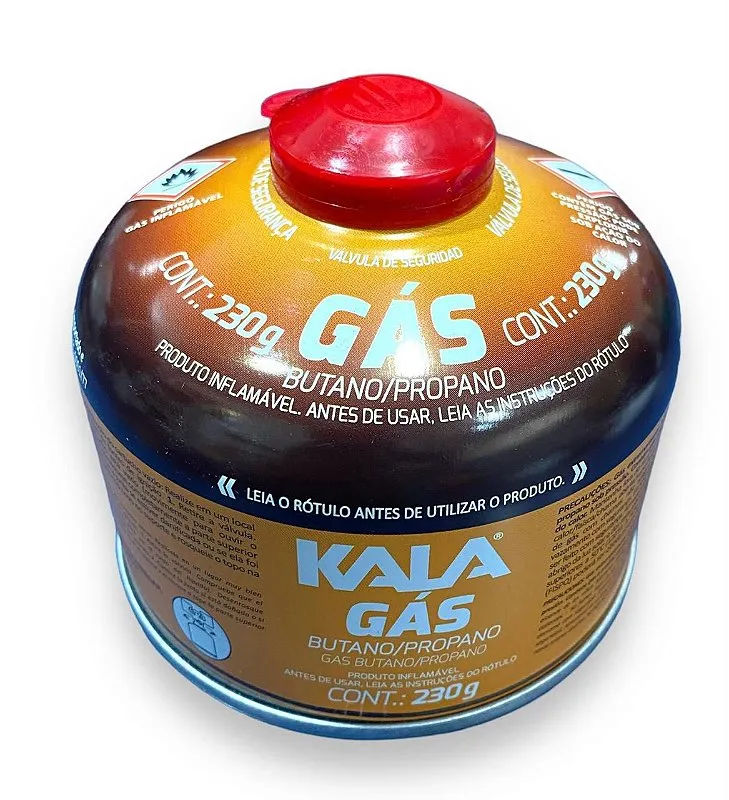 Cartucho de gás 230g com válvula de segurança Kala