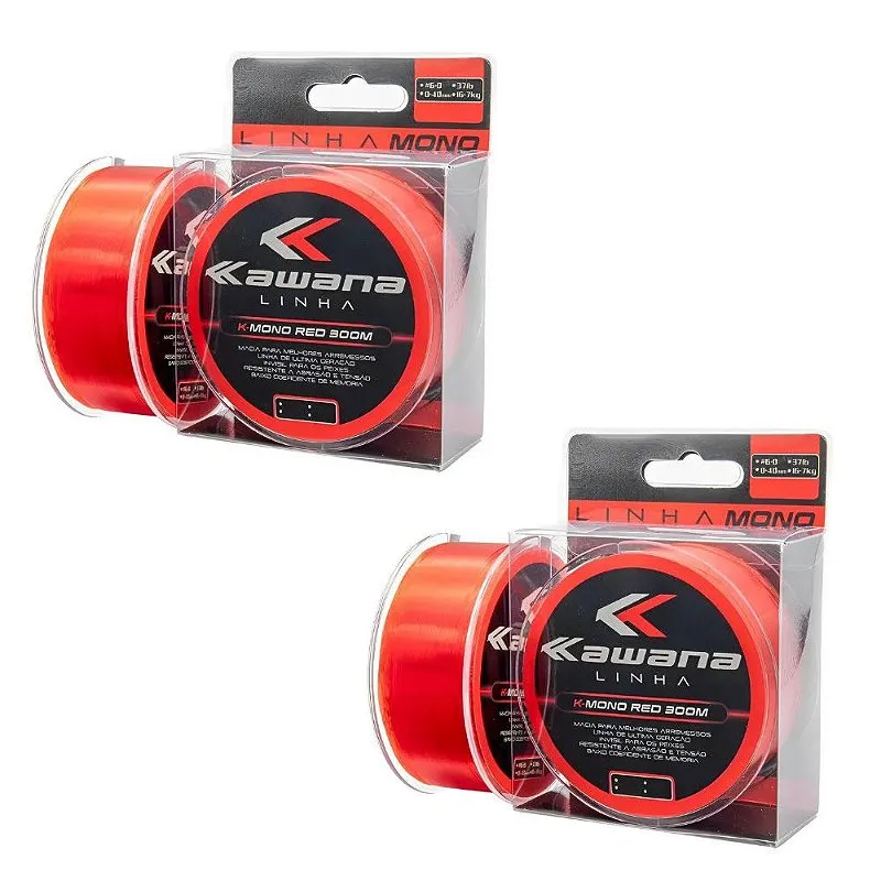 Kit 2 Linha Kawana Mono Red 300m 0,45mm - Maruri