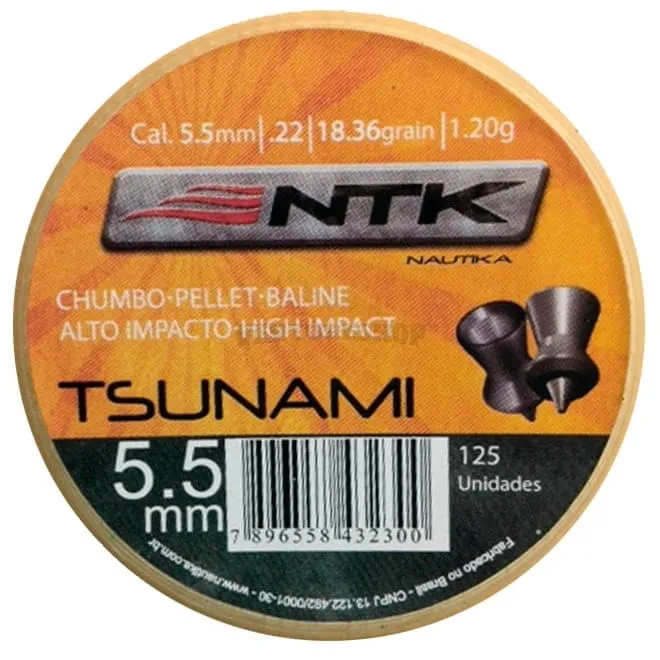Chumbinho para Carabina - Nautika Tsunami 5.5mm com 125un.