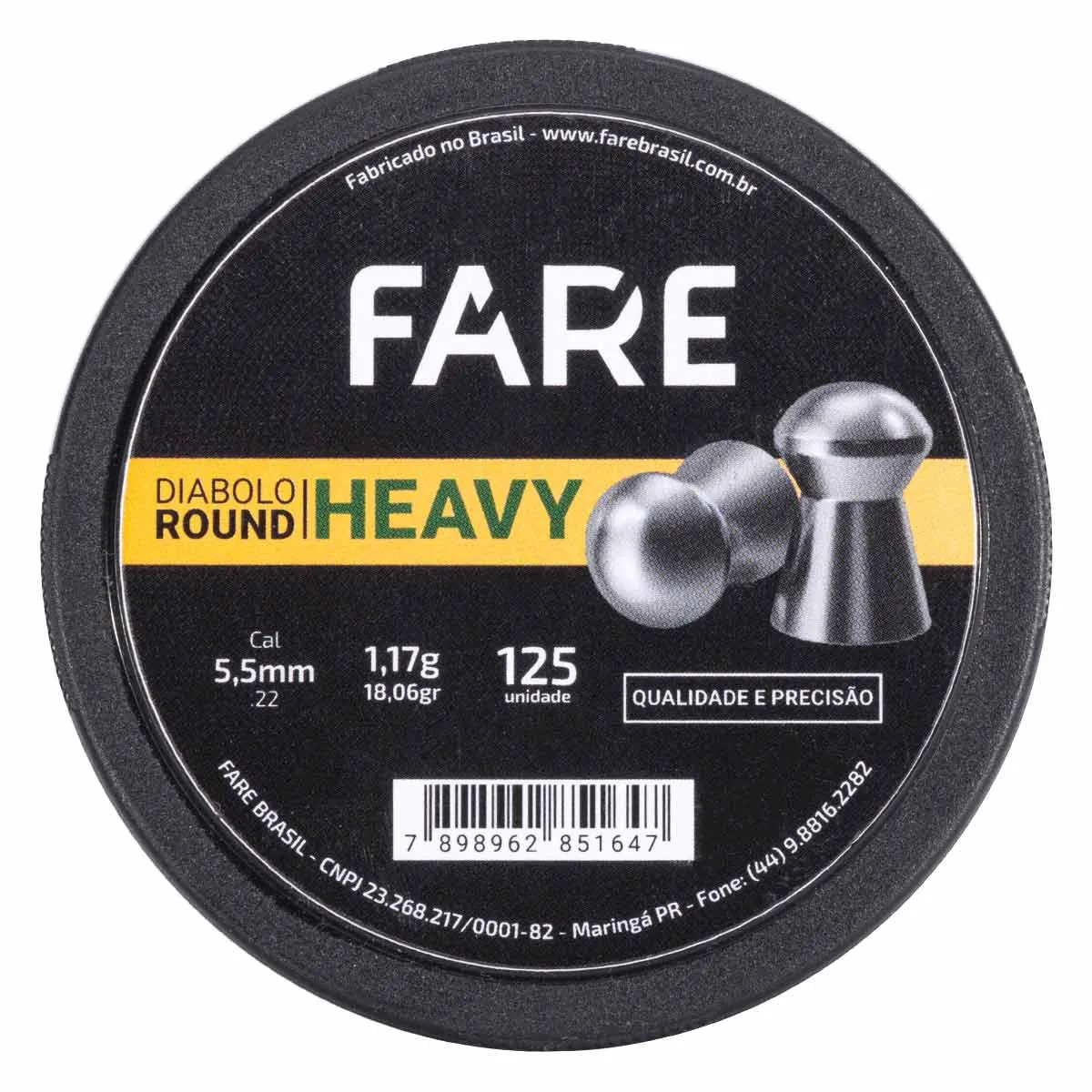 Chumbinho Diabolo Fare Heavy 5.5mm - 125 unidades
