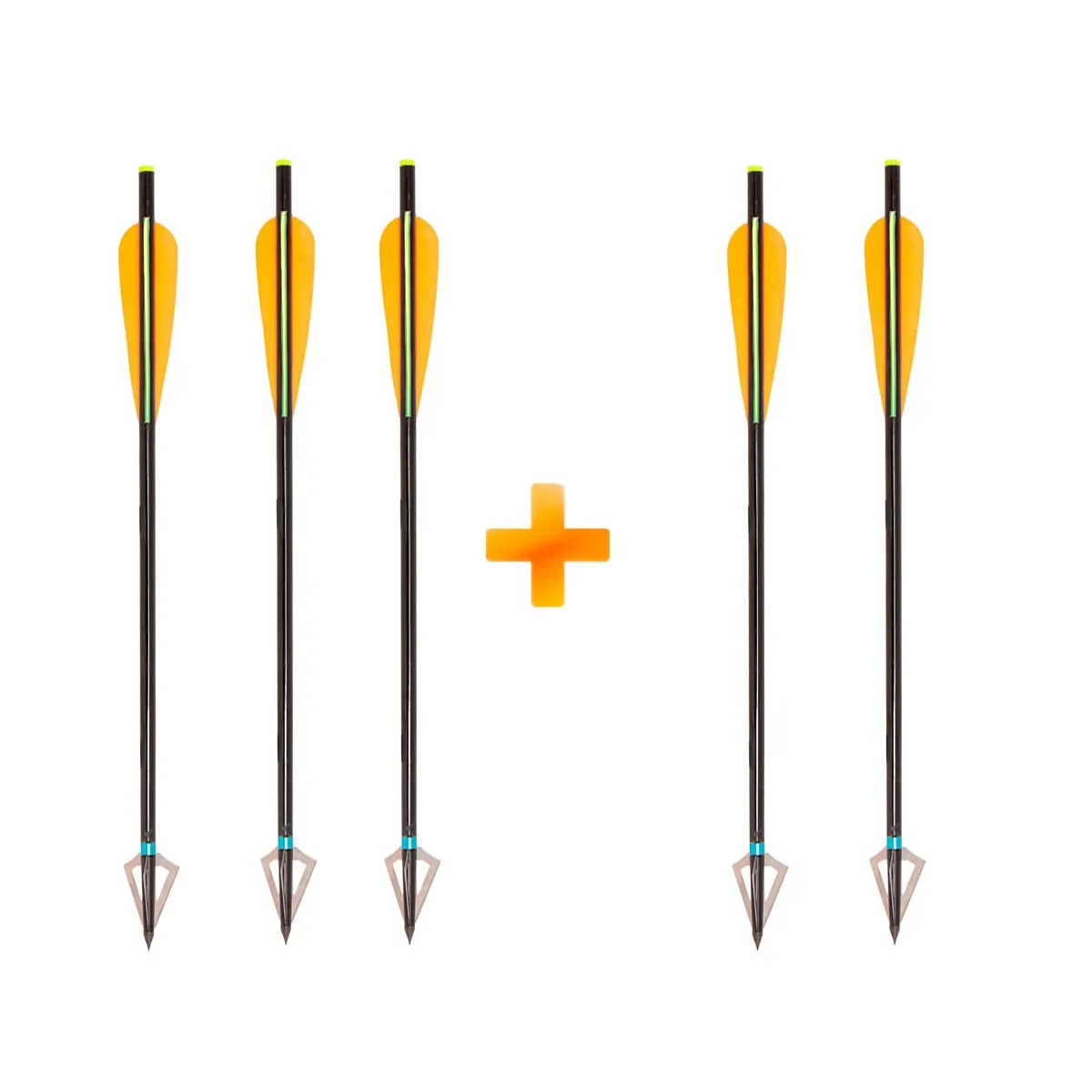 Kit com 5 Setas com Ponta de Caça para Besta e Balestra Preta