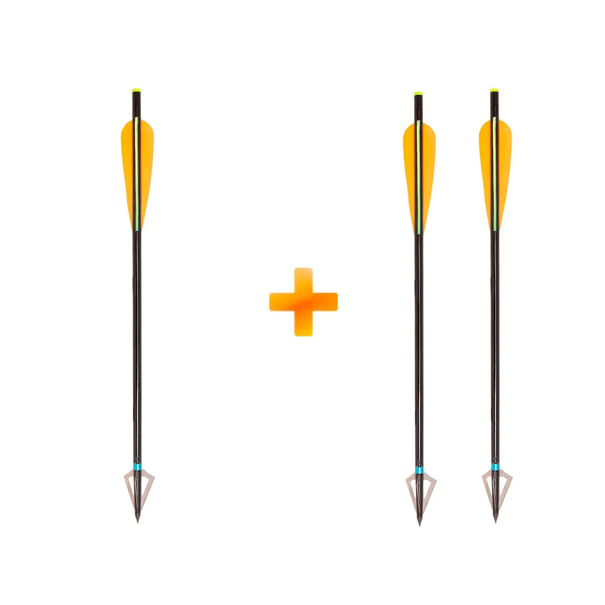 Kit com 3 Setas com Ponta de Caça para Besta e Balestra Preta