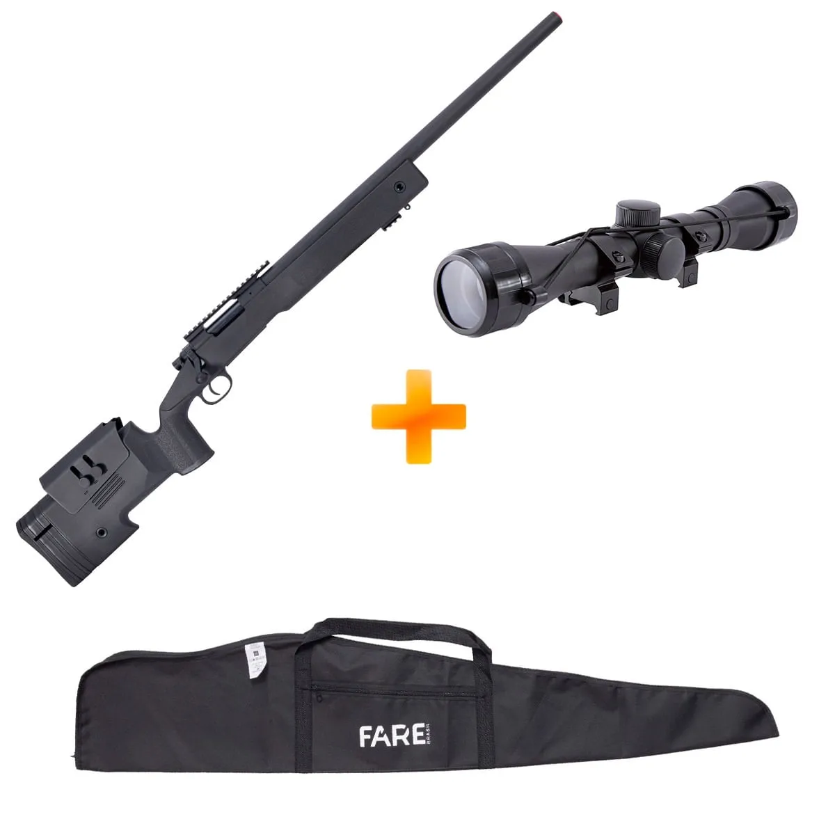 Sniper de Airsoft M40 SA-S02 Core S-Series Black - Specna Arms + Luneta + Capa