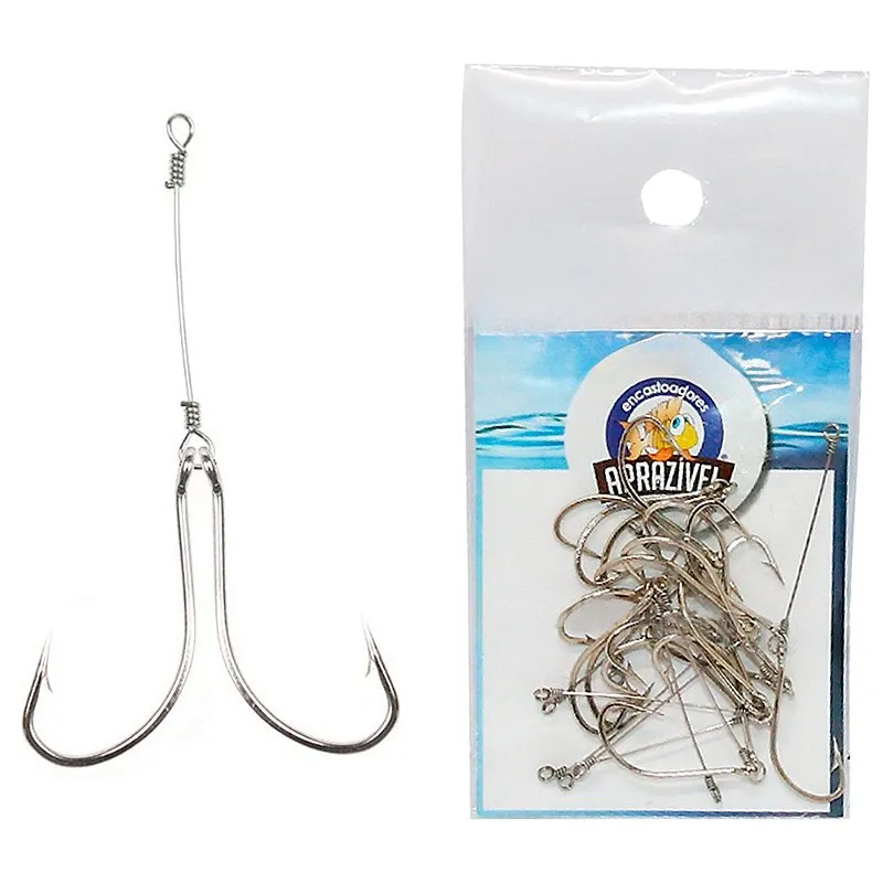 Anzol Maruseigo Niq Encastoado Duplo 10un - Aprazível