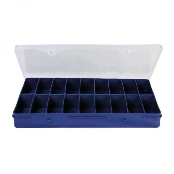 Estojo de Pesca Simples 18 Divisões Azul | Hi - ES-18A