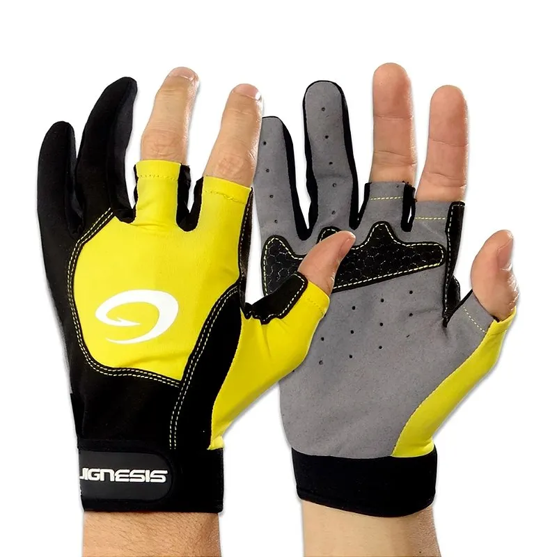 Luva Para Pesca 3 Dedos Aberto Amarelo/Preto GL-301S - Jignesis